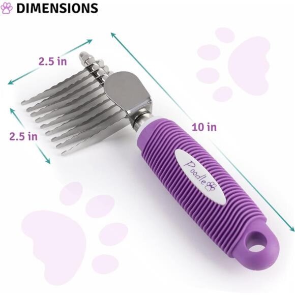 Pet Dematting Fur Rake Comb Brush Tool Dog Rake Brush - Picture 3 of 7